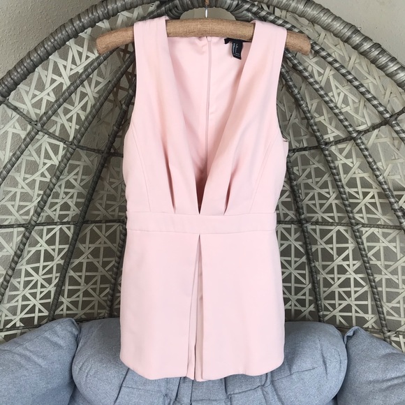 Forever 21 Pants - 🔥Forever 21 Deep V Cut Romper - Blush